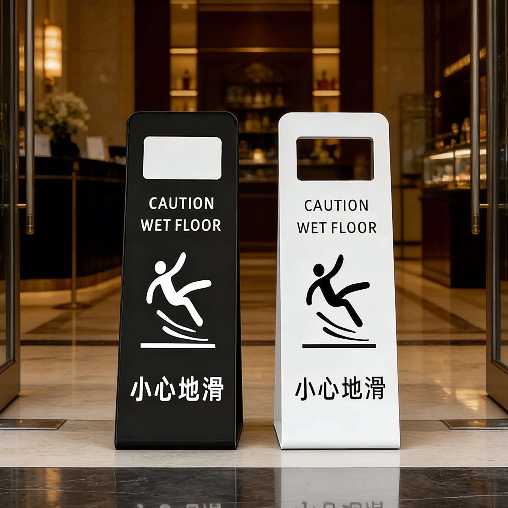 小心地滑提示牌立牌专用车位告示牌禁止停车警示牌子酒店卫生间注意台阶指示牌酒店餐厅清洁中暂停使用标识牌