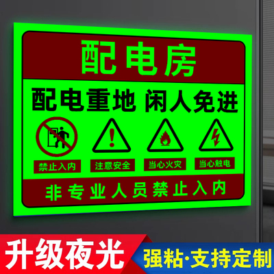 【升级夜光】配电房安全标识牌