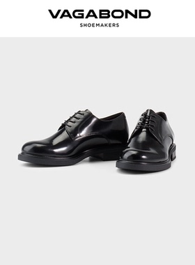 Vagabond FREYA女士牛皮圆头低跟德比鞋百搭系带皮鞋2026春夏新品