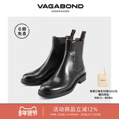 Vagabond FREYA女士牛皮圆头低跟切尔西靴套筒短靴2025秋冬系列