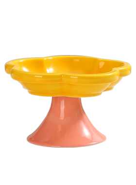 花朵高脚猫碗猫粮碗猫零食罐头碗