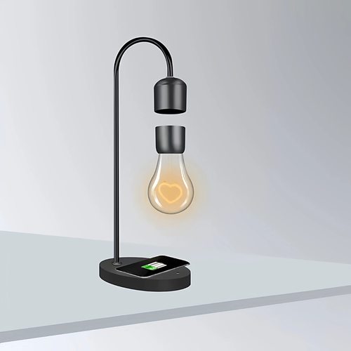 创意爱心夜灯无线充磁悬浮灯泡浪漫氛围台灯潮酷装饰摆件生日礼物