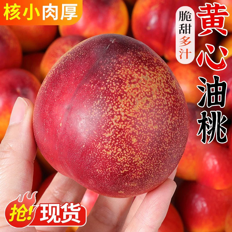 新鲜黄心油桃现摘脆桃香甜蜜桃子时令水果大果硬5斤整箱鲜果