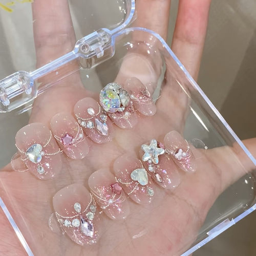 纯手工美甲高级蝴蝶ins甜