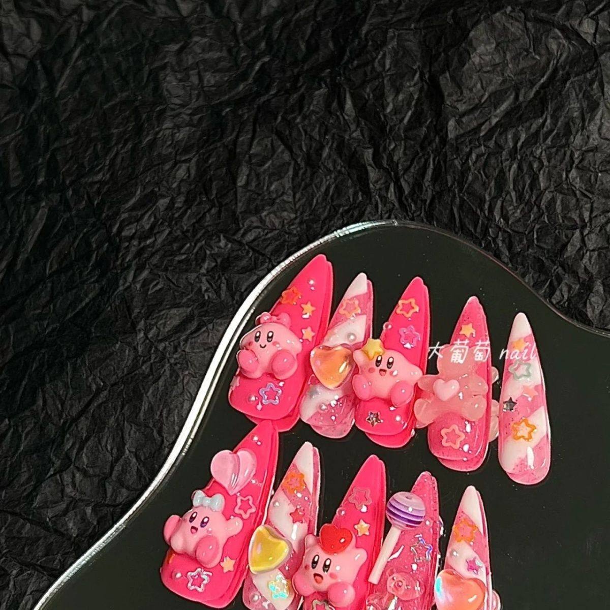 公主风 星之卡比 桃粉色洋气爆款美甲贴片,彩妆/香水/美妆工具,美甲工具,淘宝优惠券,粉丝福利购,淘宝优惠卷
