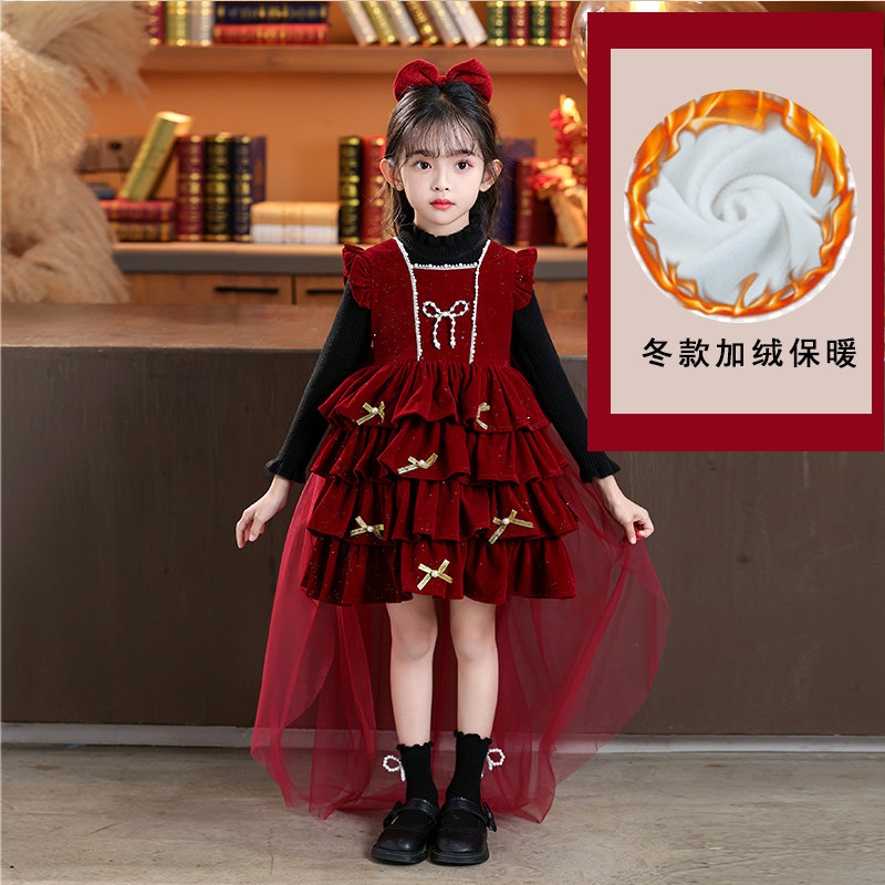 女童冬季连衣裙新款女孩套装过年衣服公主裙儿童红色生日礼服裙子,童装/婴儿装/亲子装,连衣裙,淘宝优惠券,粉丝福利购,淘宝优惠卷
