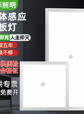 集成吊顶LED平板灯人体存在感应声控雷达面板灯过道厨卫生间浴室