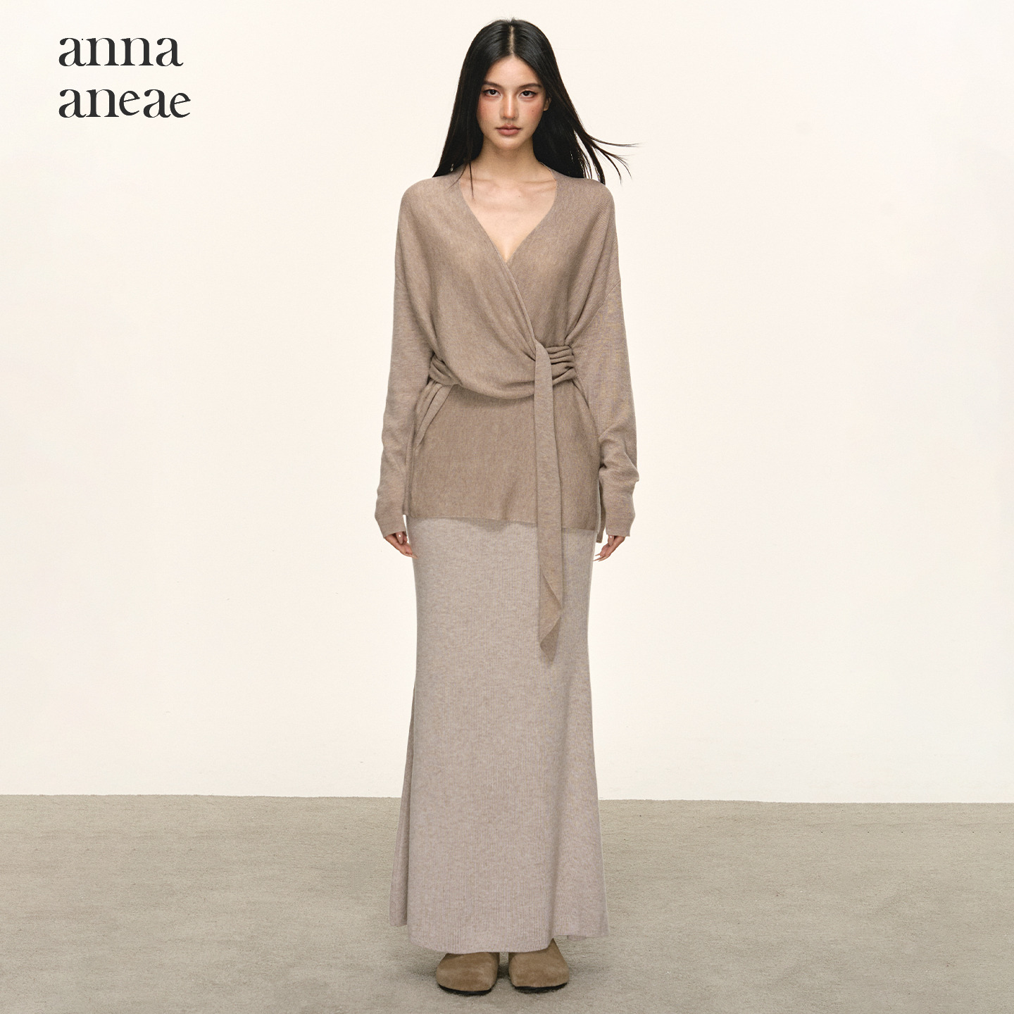 ae羊毛针织套装女独特绑