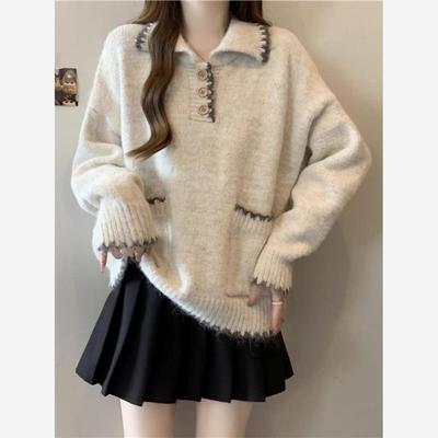 2025宽松慵懒Polo领加厚