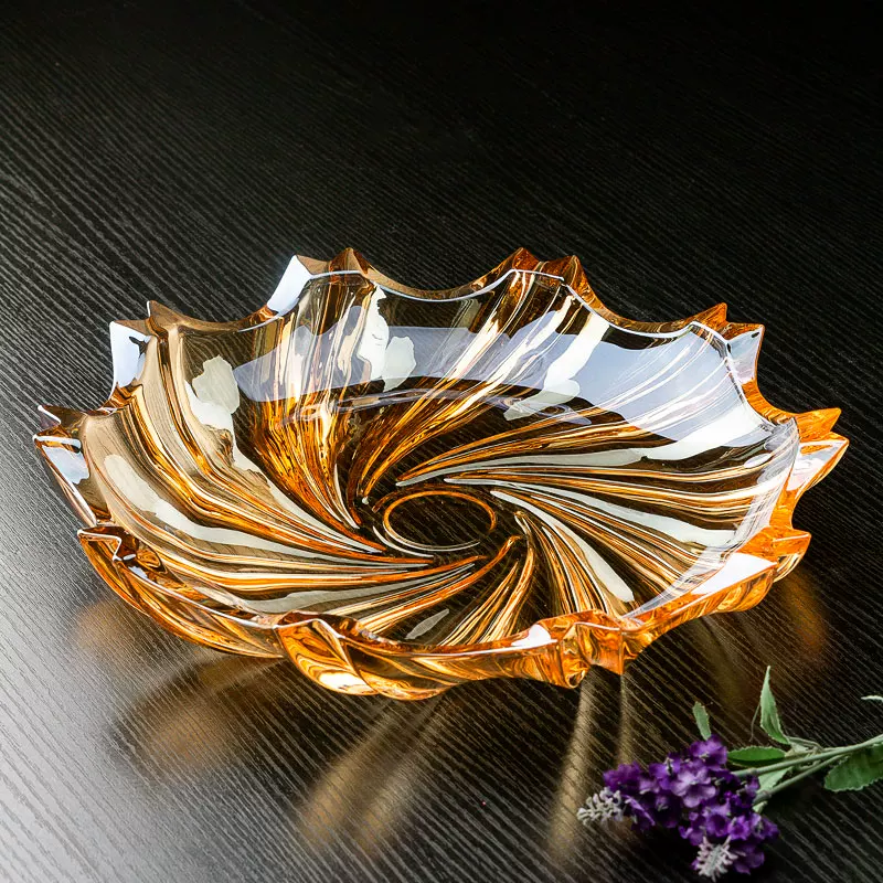 欧式高级水晶玻璃果盘家用客厅茶几零食盘简约创意水果盘会议用盘,餐饮具,餐用托盘,淘宝优惠券,粉丝福利购,淘宝优惠卷