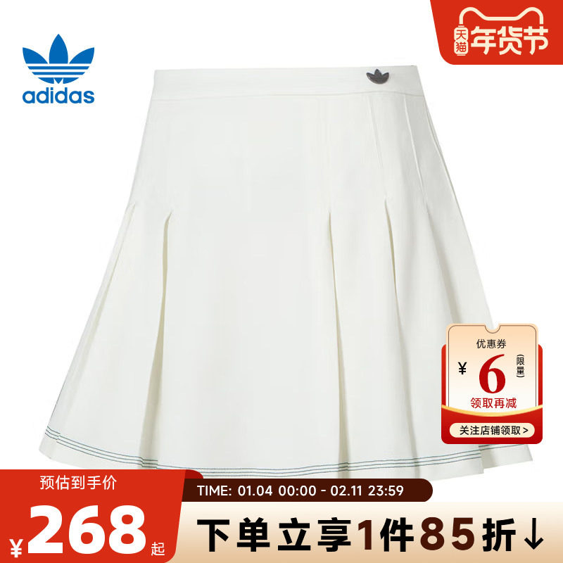 adidas阿迪达斯三叶草 秋冬女子运动休闲半身裙裙子JM8016