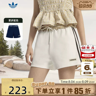 adidas阿迪达斯三叶草女子休闲短裤百搭格子五分裤KU9395 KU9394