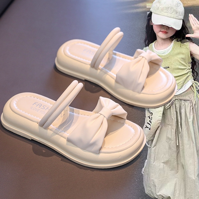 女童拖鞋2026新款夏季儿童一字凉拖鞋中大童外穿女孩软底沙滩鞋子