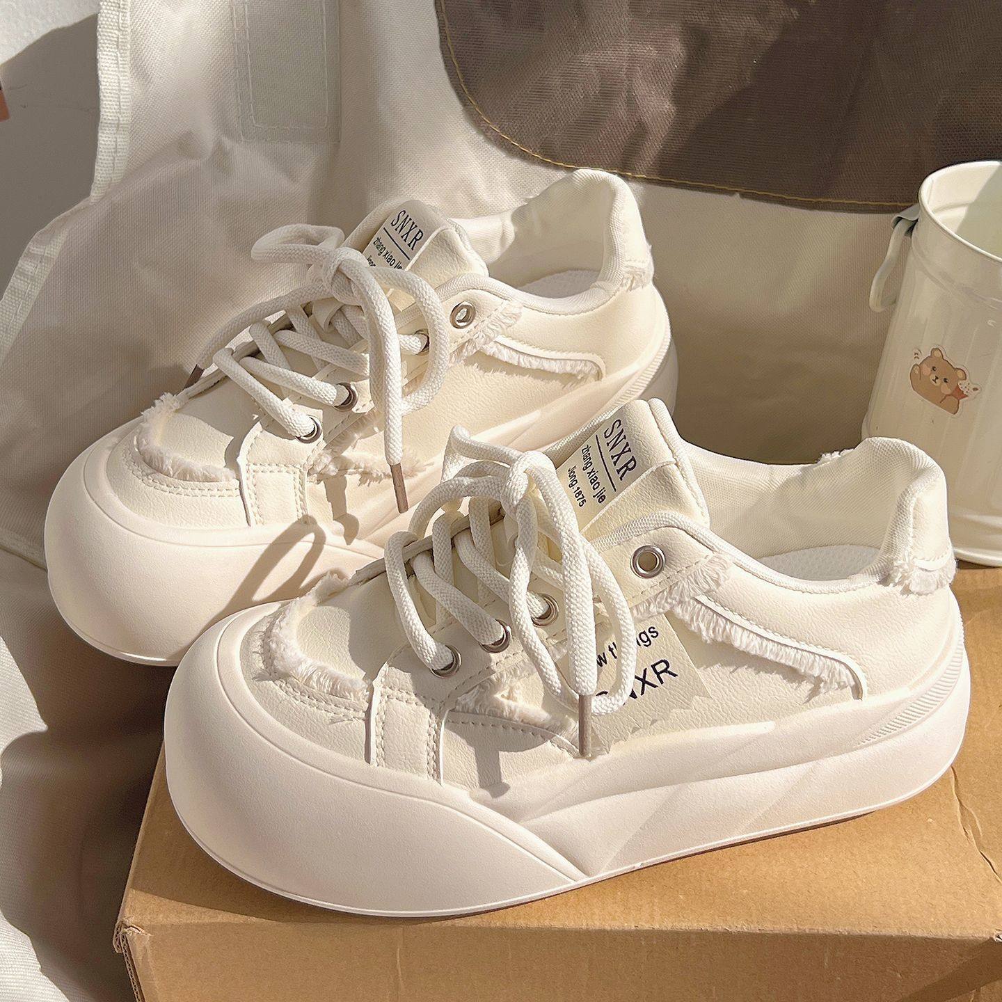 女童厚底增高运动鞋2026春秋新款韩版时尚休闲小白鞋中大童板鞋