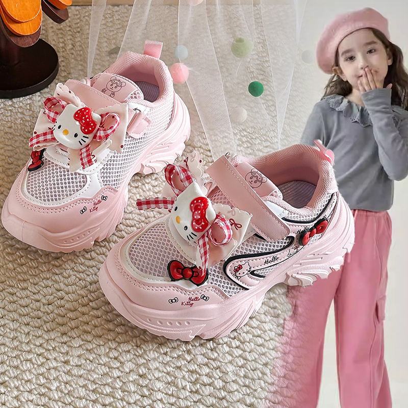 女童卡通kitty猫装饰休闲鞋中大童女孩2026春秋新款小众童鞋