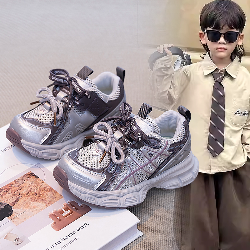 小众设计厚底儿童老爹鞋男童时尚2026春秋新款网面透气运动休闲鞋