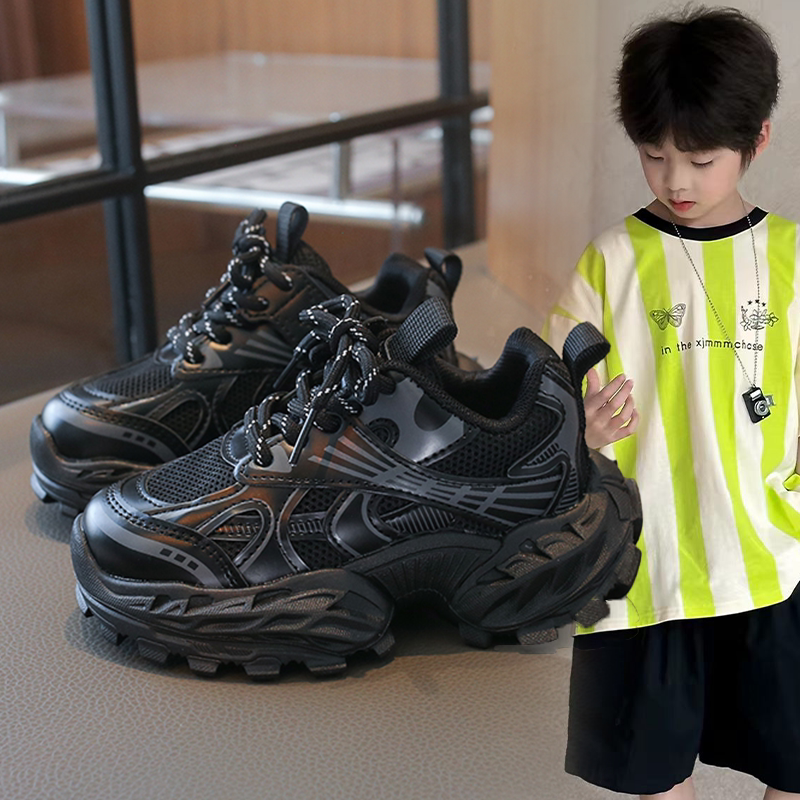 时尚小童小众潮酷个性穿搭厚底户外运动鞋男童2026春秋新款跑步鞋