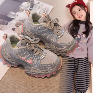 女童休闲鞋女2026春秋新款厚底增高软底学生鞋子休闲鞋百搭运动鞋
