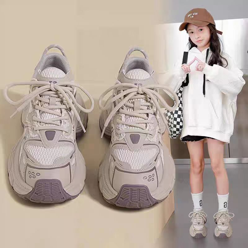 女童运动鞋2026春夏新款网鞋儿童时尚跑步鞋老爹鞋韩版百搭休闲鞋
