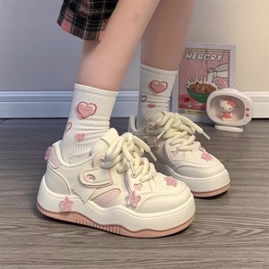 女童鞋运动鞋2025春季新款软底儿童休闲小白鞋防滑中大童女孩板鞋