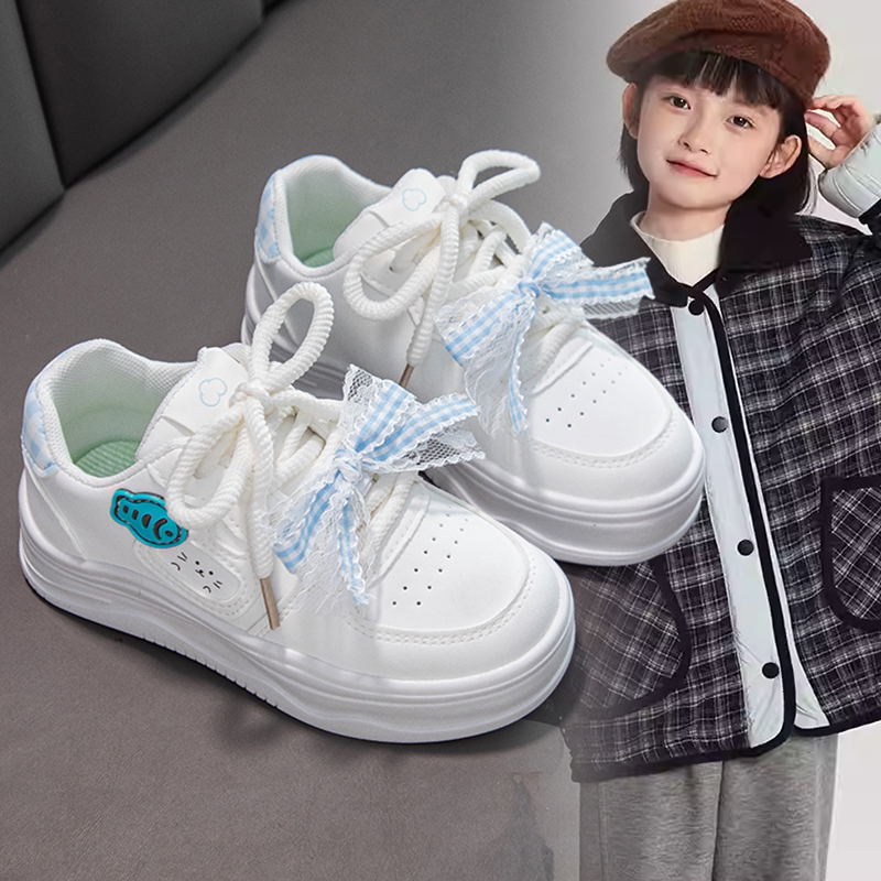 女童2026春季新款小白鞋女童厚底运动鞋女童初中生休闲女大童鞋子