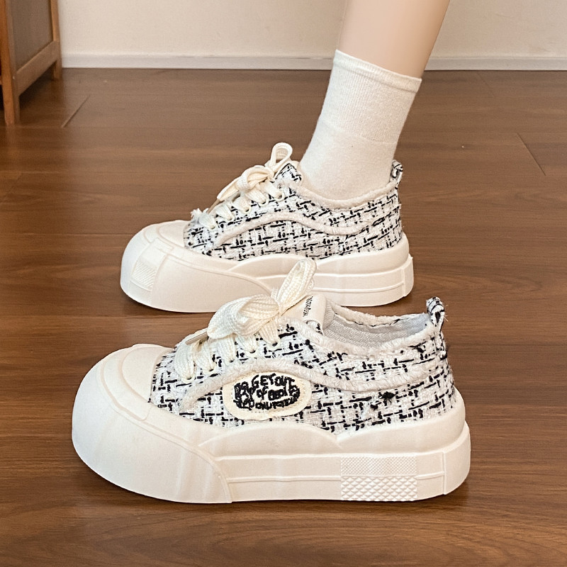 小香风学生厚底运动鞋女童2026春季爆款初中生帆布鞋女孩春秋板鞋,童鞋/婴儿鞋/亲子鞋,板鞋,淘宝优惠券,粉丝福利购,淘宝优惠卷