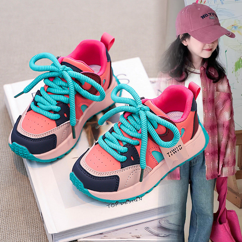 女童防滑鞋2026新款春秋跑步鞋中大童运动鞋儿童休闲时尚女孩鞋子