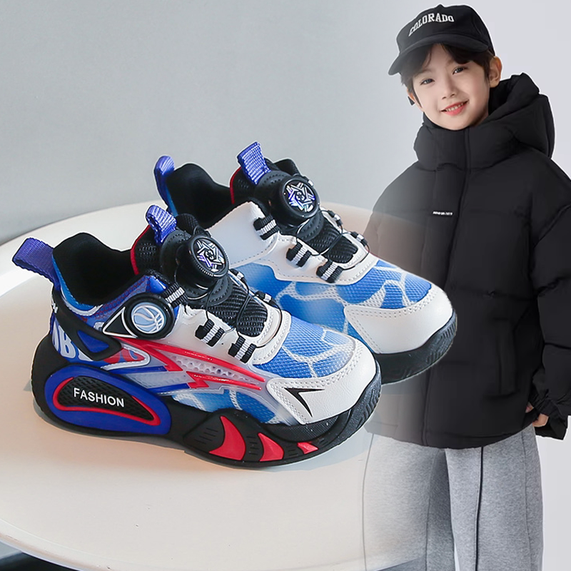 男童鞋子篮球鞋2026春秋新款时尚防水女童跑步运动鞋学生专用球鞋