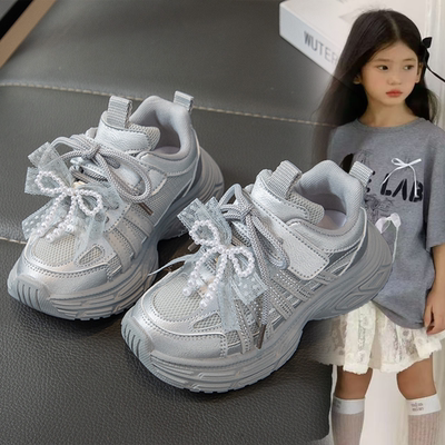 女童鞋子儿童老爹运动鞋2026新款网面透气网鞋薄款夏季防滑百搭鞋