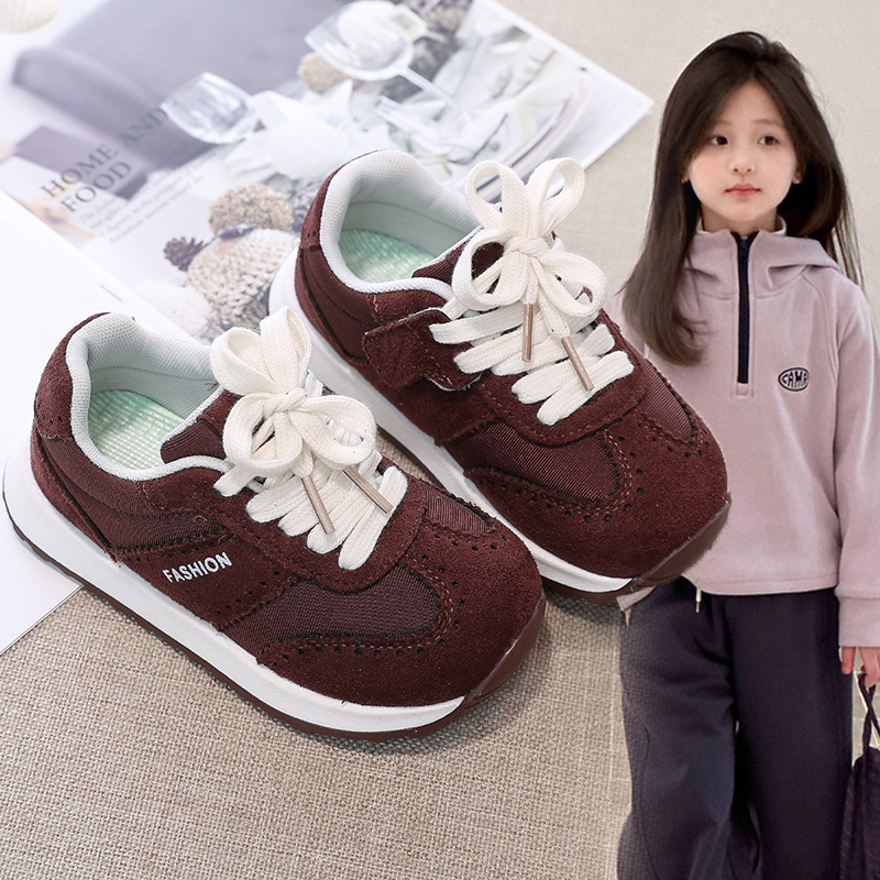 时尚休闲软底日常百搭阿甘鞋中大童女孩2026春秋新款洋气运动童鞋