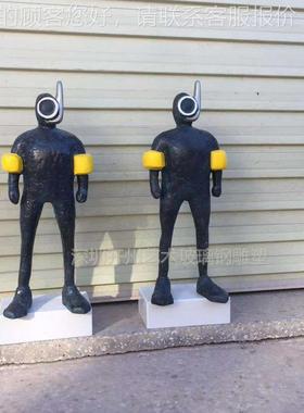 简约现代轻46967奢铁艺术楼装软饰品板售处抽象人物摆件样房间人