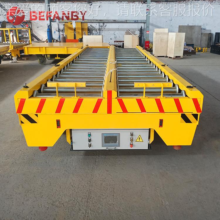 轨作道式电OIN动台面辊传送带工运输筒车工人遥控操件电动平板地