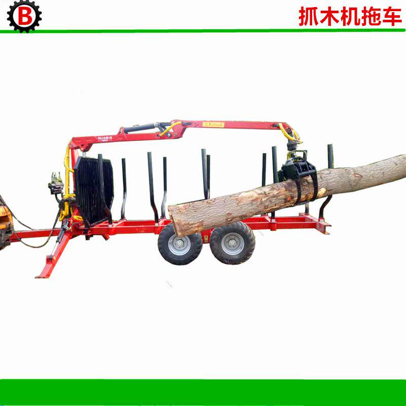 公司供应各类抓木机拖车 抓木机拖斗 拖车自带抓木机设备