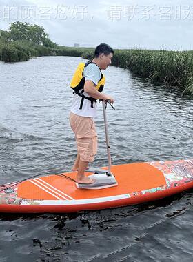 户外单人充气携SUP板钓鱼船冲浪皮便划板艇98789路板水上亚脚蹬船