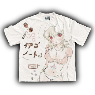 番茄小诗  可爱动漫女孩涂鸦Graffiti嬉皮士Hippies宽松短袖t恤