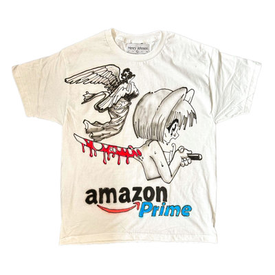 番茄小诗涂鸦Graffiti嬉皮士Hippies千禧风Y2K黑红短袖重金属T恤