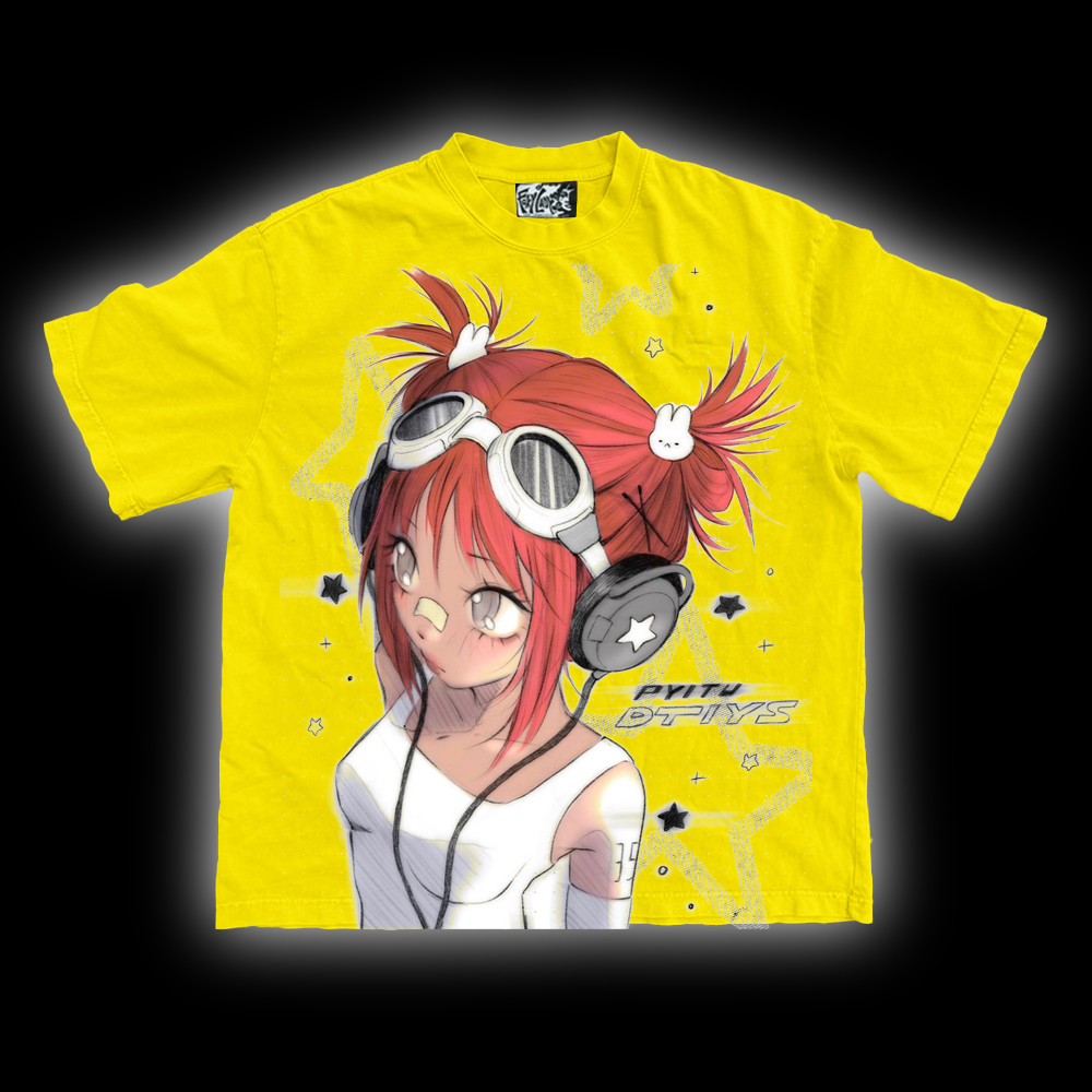 番茄小诗 漫画涂鸦Graffiti动漫女孩gothgirl稀有rare休闲短袖T恤