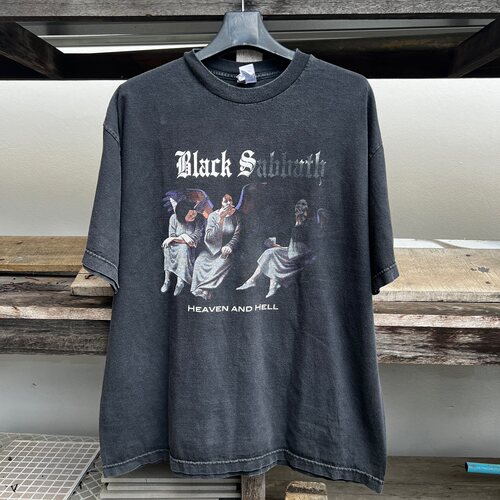 番茄小诗 Black Sabbath摇滚乐队印花短袖T恤男复古水洗做旧宽松