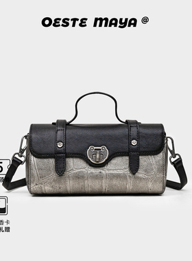 Oeste Maya2025新款牛皮女包手提包百搭通勤法棍包复古单肩斜挎包