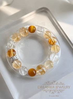 Dreamer原创天然白阿塞黄阿塞水晶手链女小众设计感高级送闺蜜