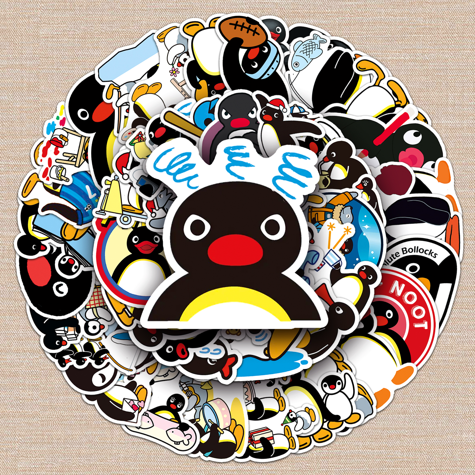 100张pingu企鹅家族贴纸可爱沙雕