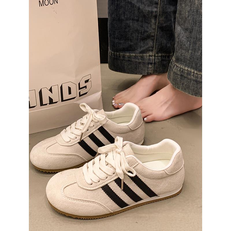 薄款德训鞋女2025年夏季新款复古轻便透气网面阿甘鞋软底运动板鞋