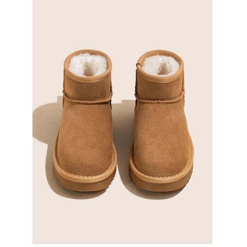 周冬雨同款雪地靴皮毛一体防滑加绒加厚mini短靴女款防滑棉鞋