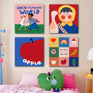 快乐多巴胺ins风色彩玄关客厅电视背景墙现代装饰画艺术桌面摆件