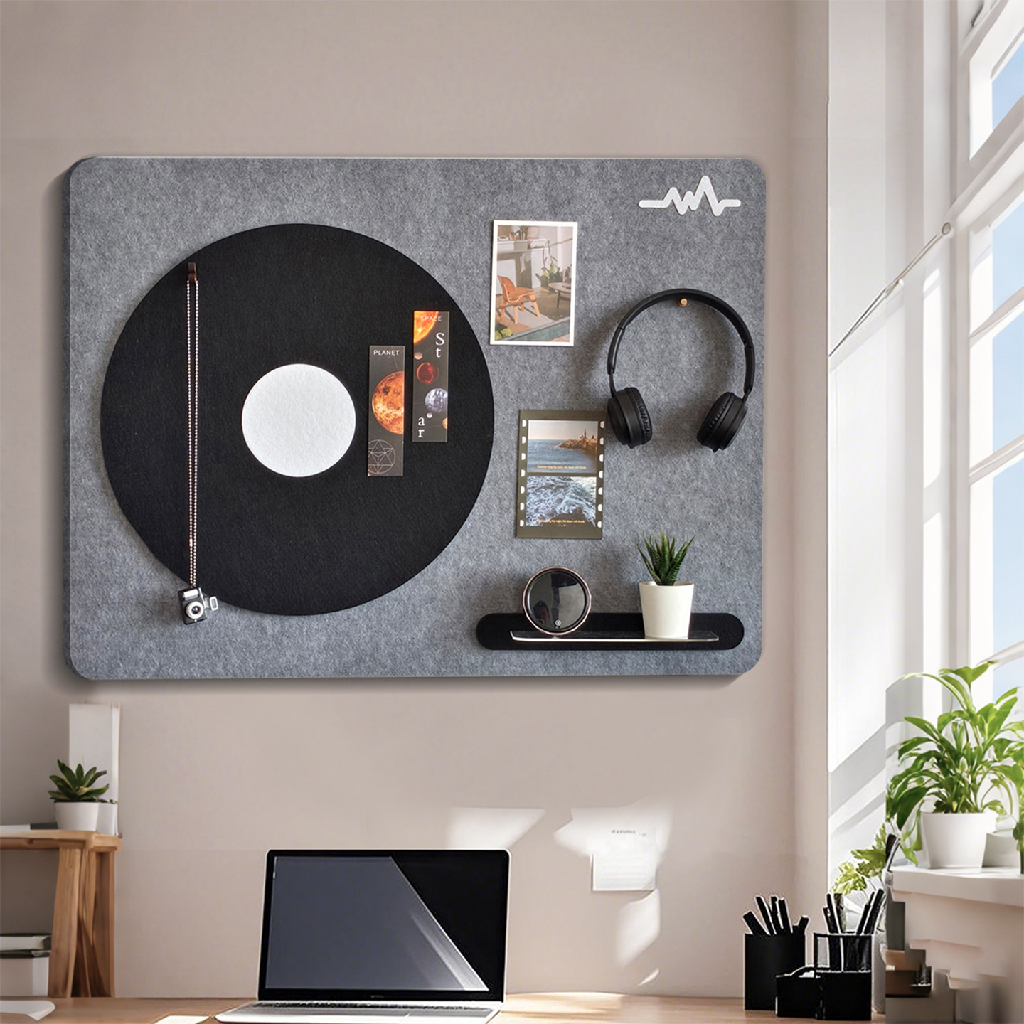 立体毛毡墙贴毛毡板照片墙背景板展示墙组合相框免打孔置物墙贴相片墙