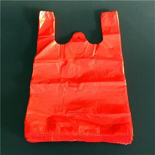 新料红色背心塑料马甲购物袋手提喜庆袋胶袋便利店红A大中小包邮