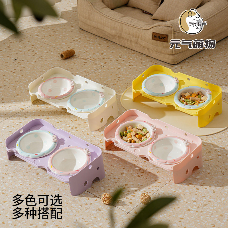 陶瓷碗双碗架猫碗宠物碗防滑增高底座狗碗防打翻猫粮碗喝水碗套装,宠物/宠物食品及用品,猫狗碗/慢食碗,淘宝优惠券,粉丝福利购,淘宝优惠卷
