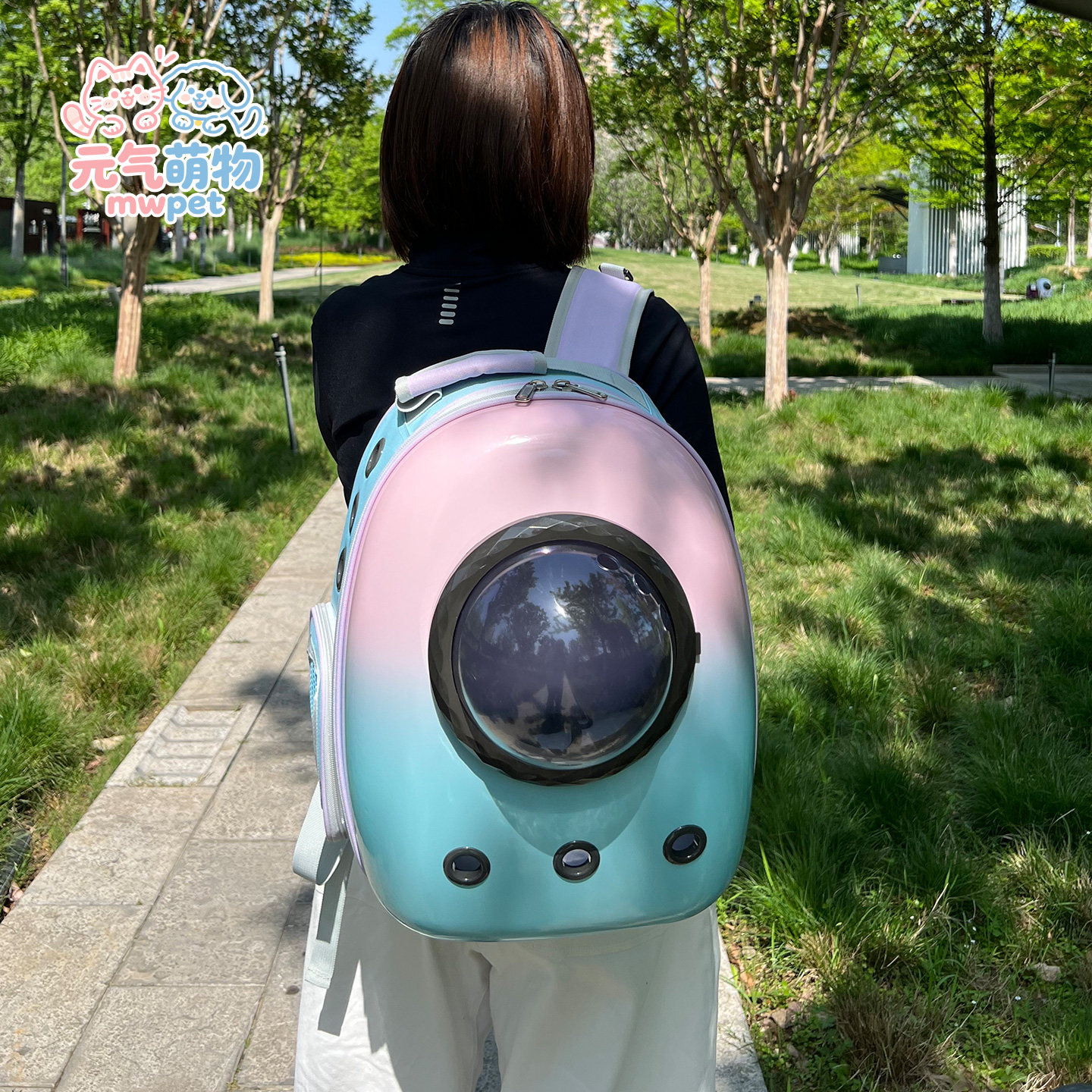 元气萌物猫狗太空舱外出双肩包
