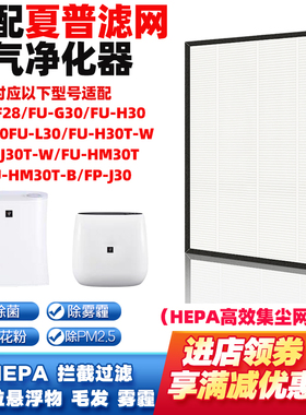 适配夏普空气净化器滤芯FU-F28/G30/FU-H30/FU-J30/L30/FP-J30网