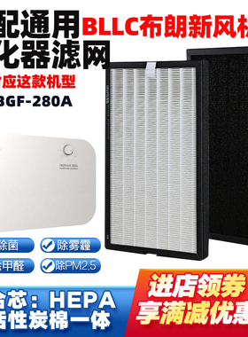 适配BLLC布朗新风机过滤网BGF-280A空气净化器滤芯hepa壁挂系统芯